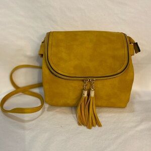 Yellow Tassel Crossbody Bag